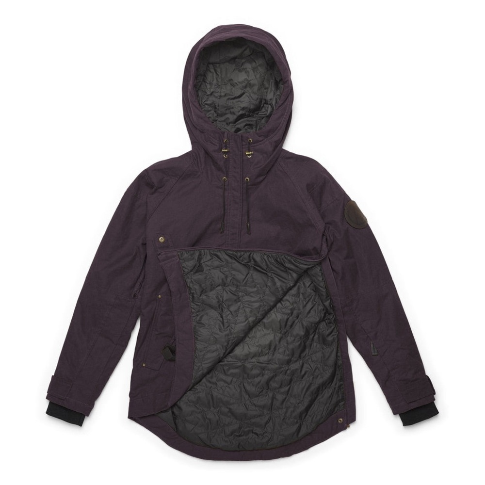 Alps and Meters Women’s Hooded Ski Pullover Anorak Jacket in Dark Plum